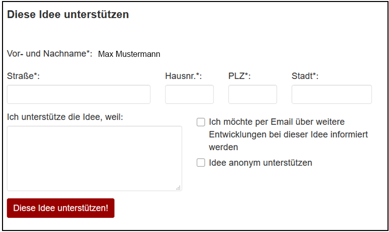 Idee unterstützen